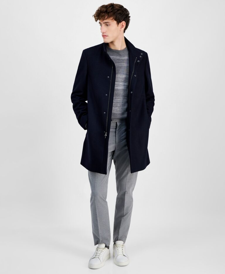 Men's Mayden Slim-Fit Wool Blend Overcoat