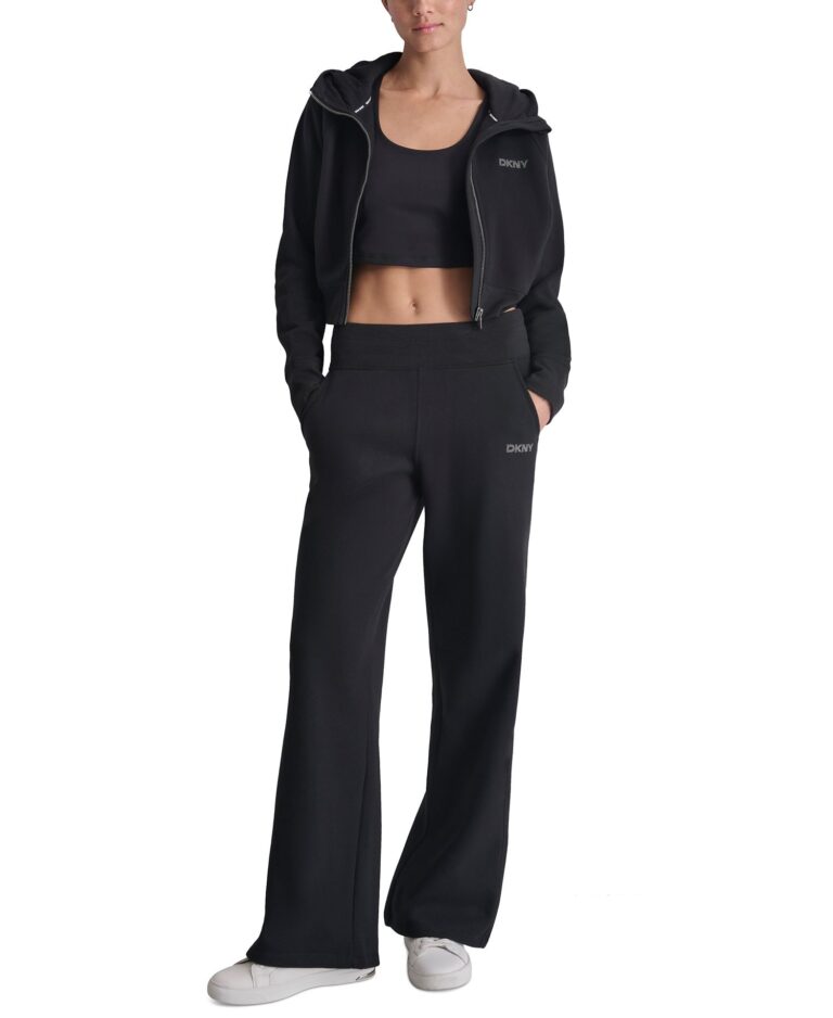 Women's Studded-Logo Wide-Leg Pants