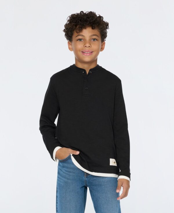 Big Boys Slub Jersey Henley T-Shirt