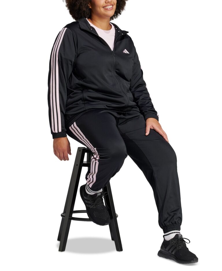 Plus Size Essentials Tricot Three Stripes Track Jacket