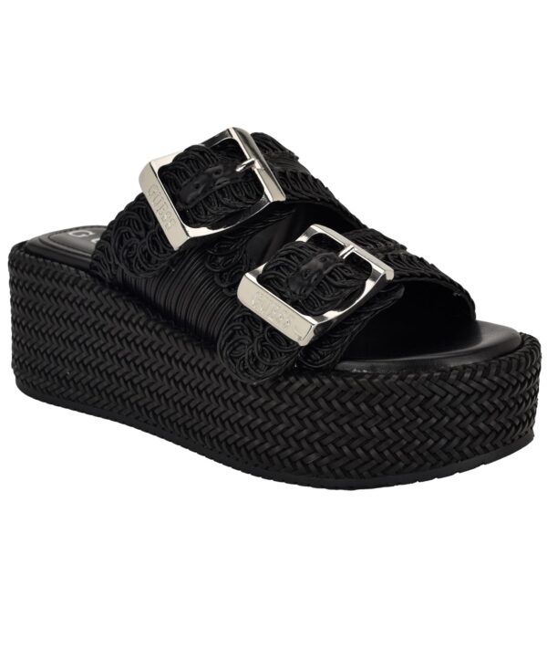 Women's Binks Double-Buckle Woven Platform Wedge Sandals