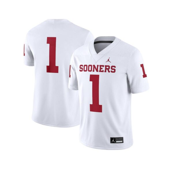 Men's 1 White Oklahoma Sooners Game Jersey