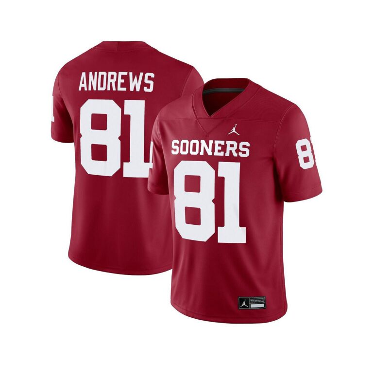Men's Mark Andrews Crimson Oklahoma Sooners Alumni Player Game Jersey