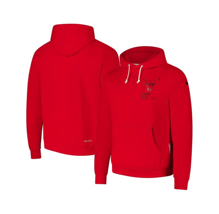 Men's Red Chicago Bulls Courtside Standard Issue Premium Performance Pullover Hoodie
