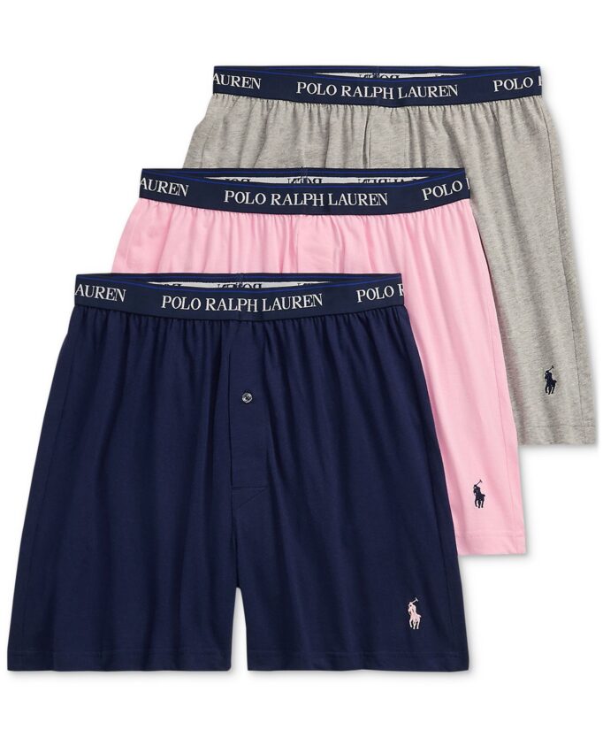 Men's 3-Pk. Cotton Classic Knit Boxers