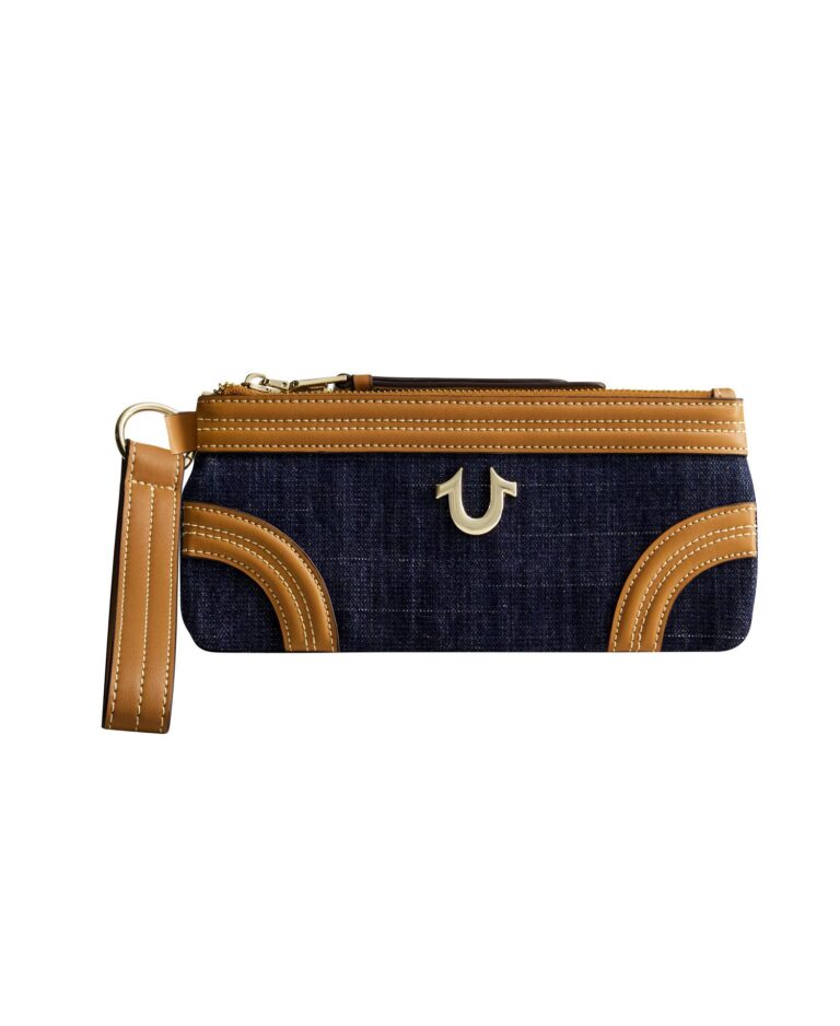 Horseshoe Denim Wristlet Wallet