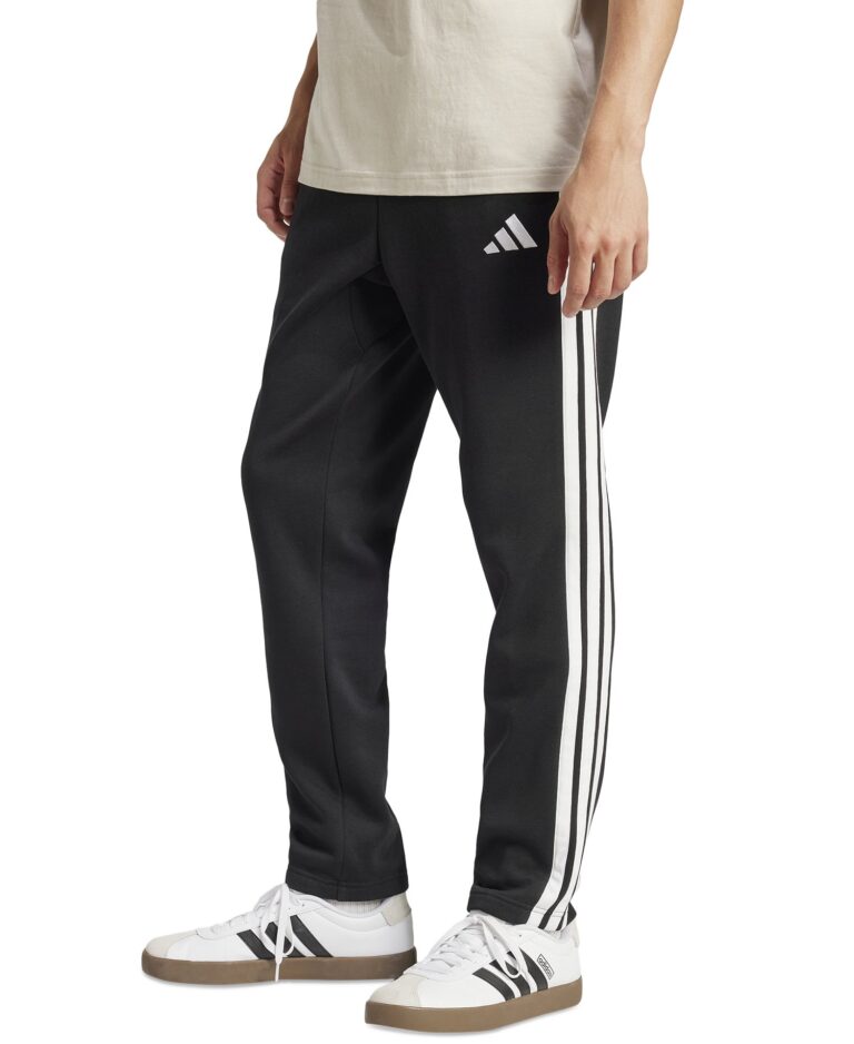 Men's Essentials 3-Stripes Regular Open Hem Fleece Pants
