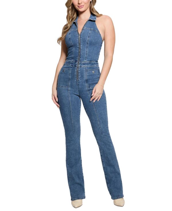 Women's Mia Denim Halter Jumpsuit