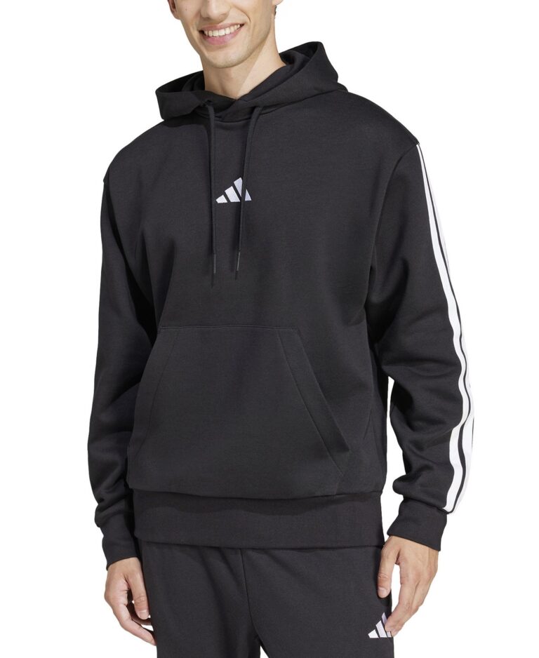 Men's Essential Three Stripes Fleece Hoodie