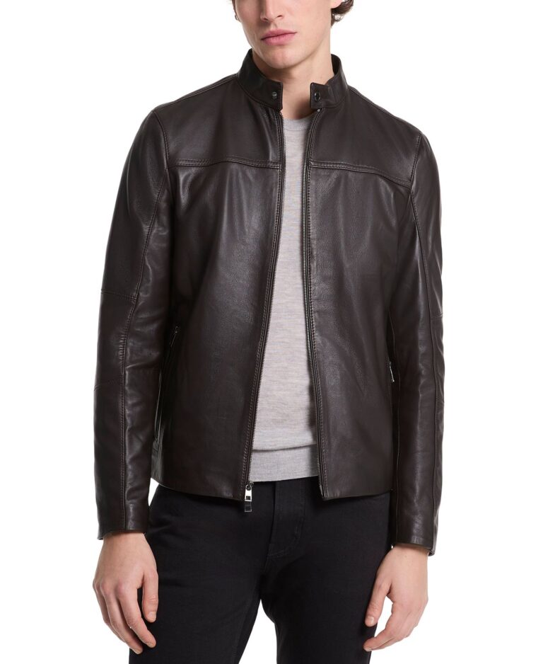 Men's Leather Racer Jacket