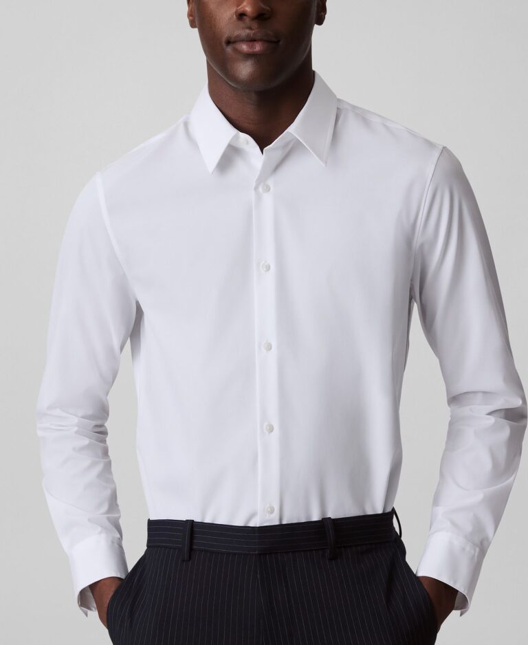 Men's Slim-Fit Supima Stretch Long-Sleeve Button-Front Shirt
