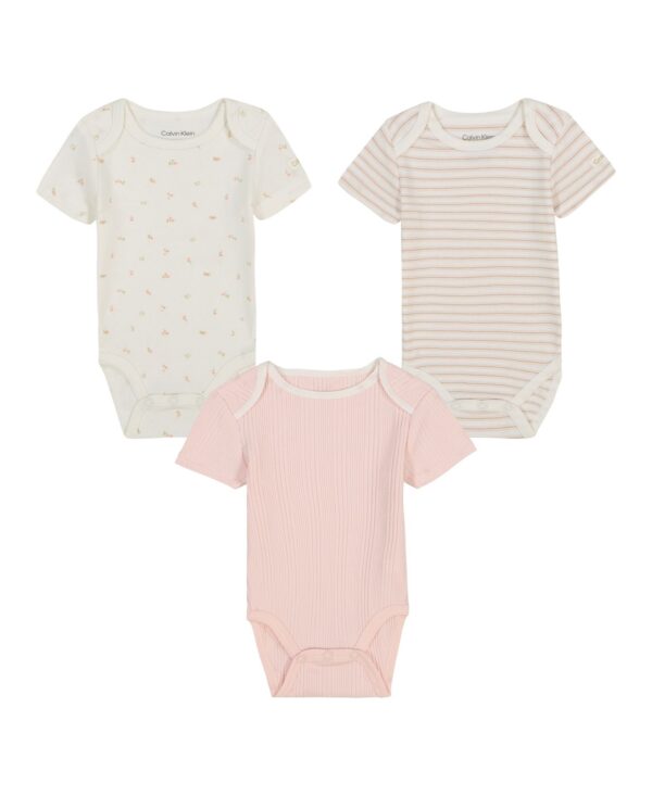 Baby Girls 3-Piece Short Sleeve Bodysuit Set