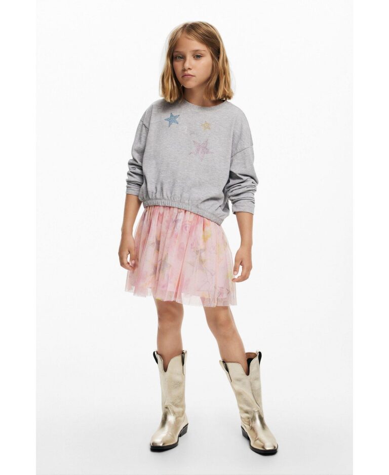 Girls Girls's T-shirt with star rhinestones