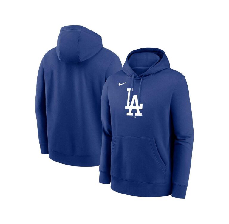 Men's Royal Los Angeles Dodgers Logo Club Fleece Pullover Hoodie