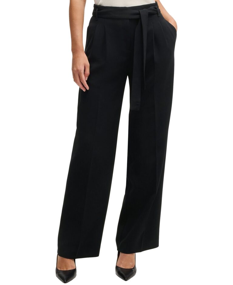 BOSS by Women's Japanese Crepe Relaxed-Fit Trousers