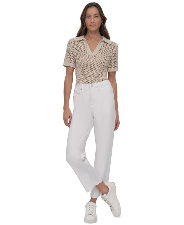 Women's High-Rise Classic Straight-Leg Raw-Hem Jeans