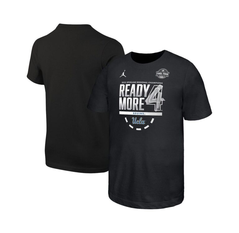 Big Boys and Girls Black UCLA Bruins 2025 NCAA Women's Basketball Tournament March Madness Final Four Locker Room T-Shirt