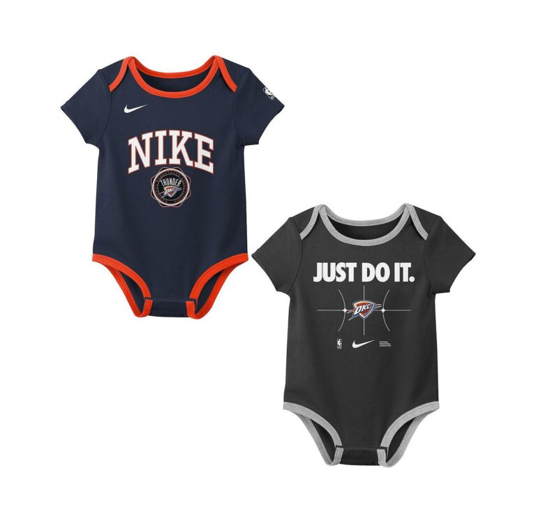 Newborn Navy/Black Oklahoma City Thunder Just Do It Bodysuit Set 2-Pack