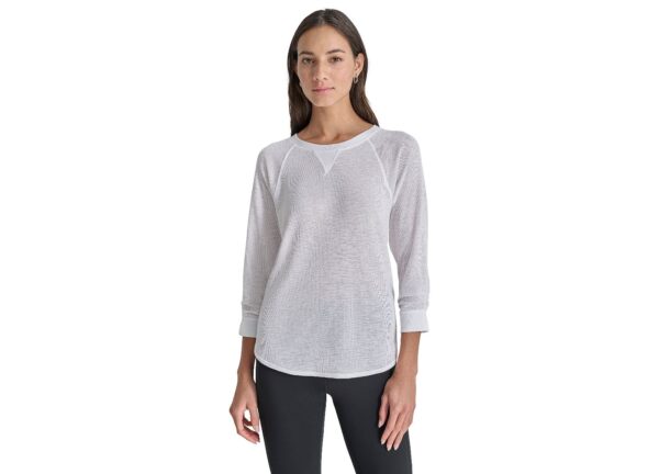 Women's Mini Slub Waffle Three-Quarter-Sleeve T-Shirt