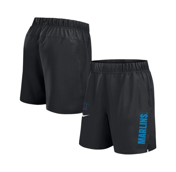 Men's Black Miami Marlins Woven Victory Performance Shorts