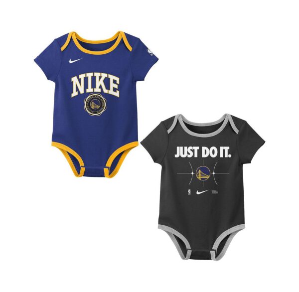 Baby Boys and Girls 2-Pack Royal/Black Golden State Warriors Just Do It Bodysuit Set
