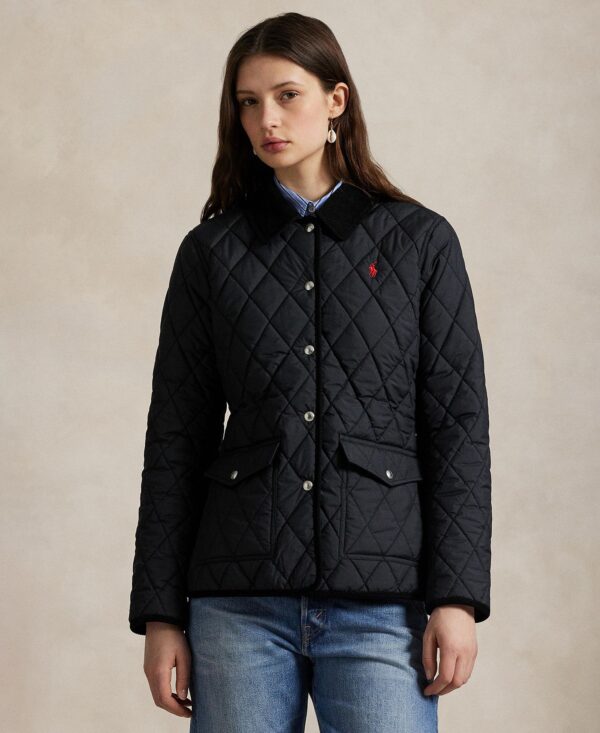 Women's Corduroy-Trim Quilted Barn Jacket