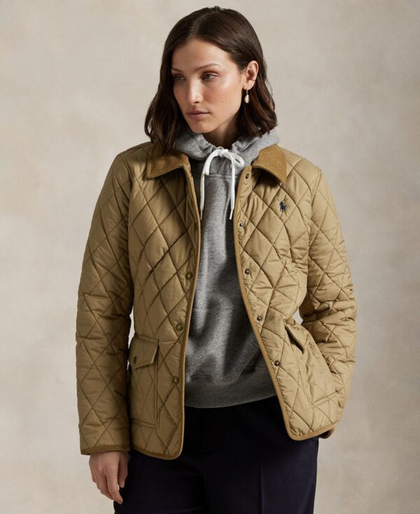 Women's Corduroy-Trim Quilted Barn Jacket