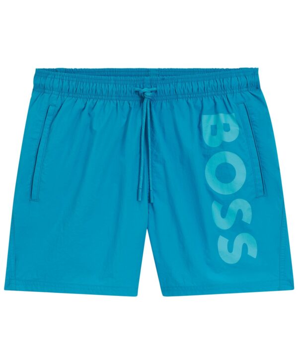Men's Quick-Dry Vertical Logo Print Swim Shorts