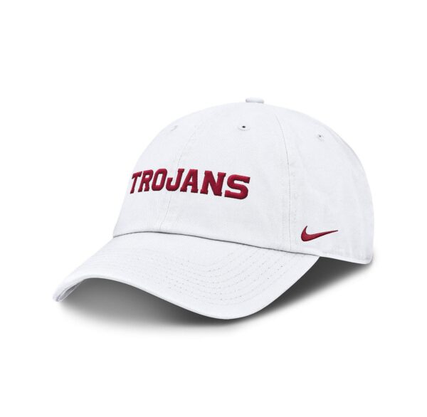 Men's White USC Trojans Core Club Mascot Wordmark Adjustable Hat