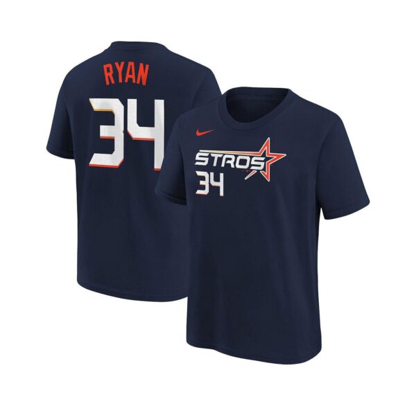 Big Boys and Girls Nolan Ryan Navy Houston Astros Fuse City Connect Name Number T-Shirt