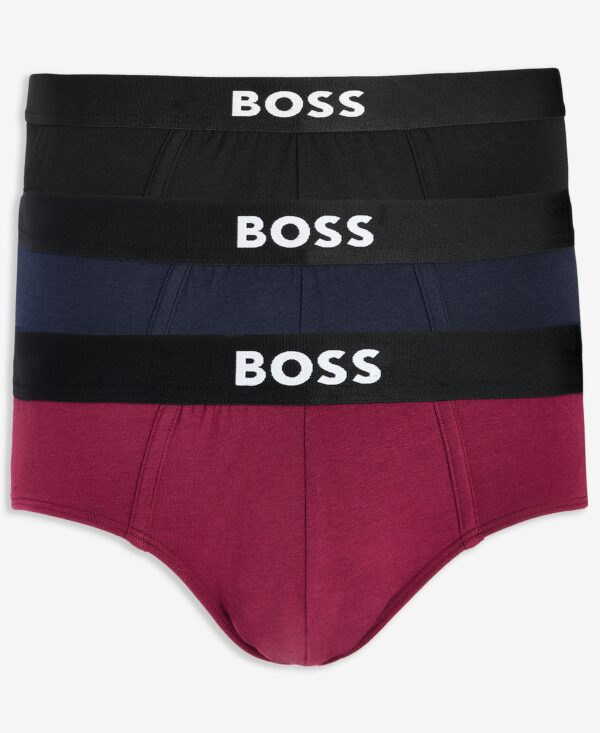 BOSS by Men's 3-Pack Logo Hip Briefs