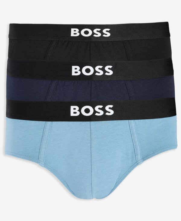 BOSS by Men's 3-Pack Logo Hip Briefs