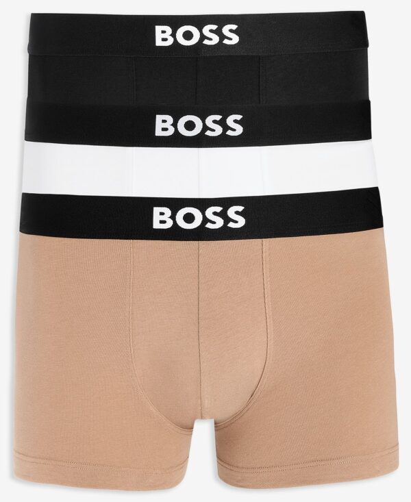 BOSS by Men's 3-Pack Solid Logo Trunks