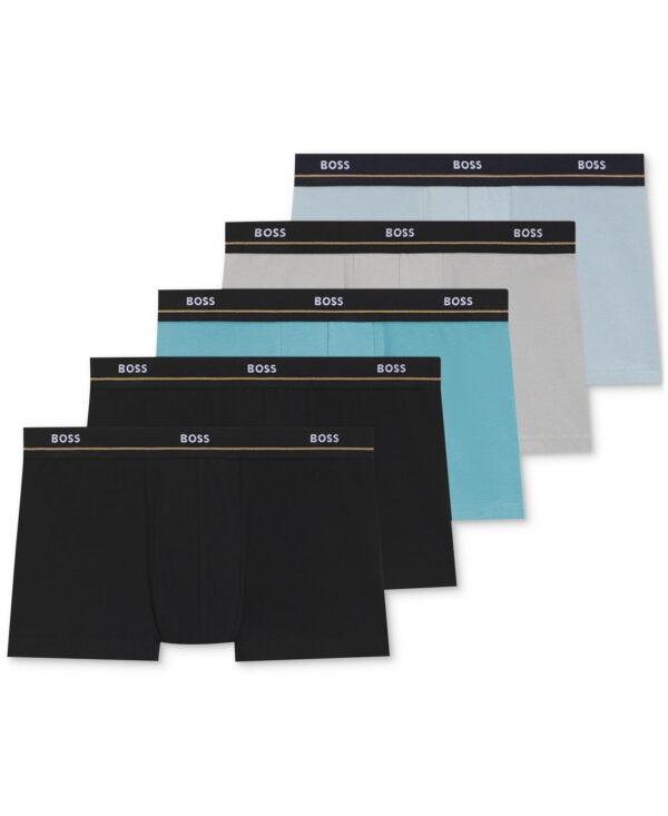 BOSS by Men's Essential 5-Pk. Logo Waistband Trunks