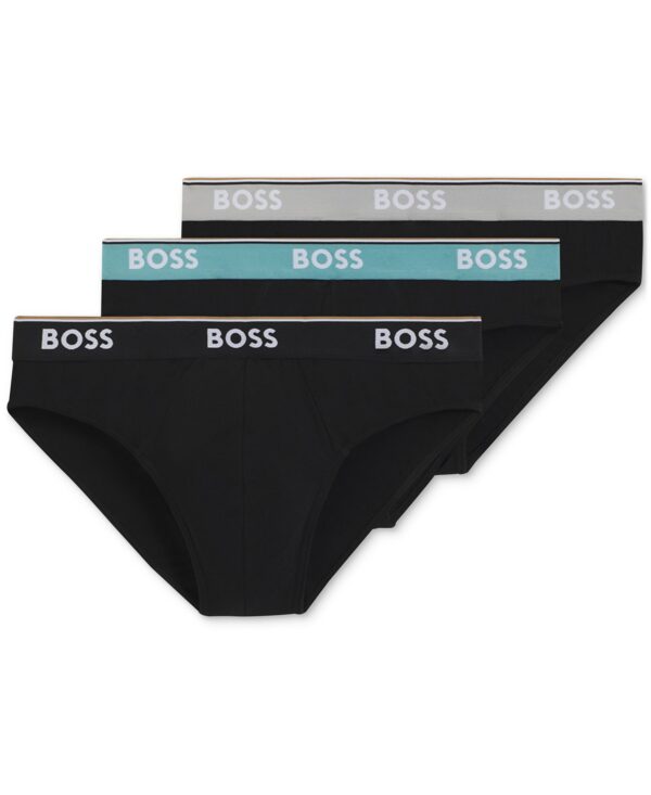 BOSS by Men's Power 3-Pk. Tipped Logo Waistband Briefs