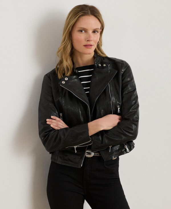 Tumbled-Leather Jacket