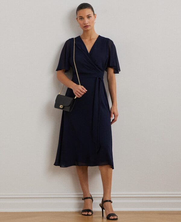 Women's Belted Georgette Dress