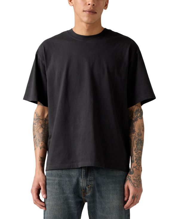 Men's Relaxed Fit Cropped Boxy Short Sleeve Crewneck T-Shirt