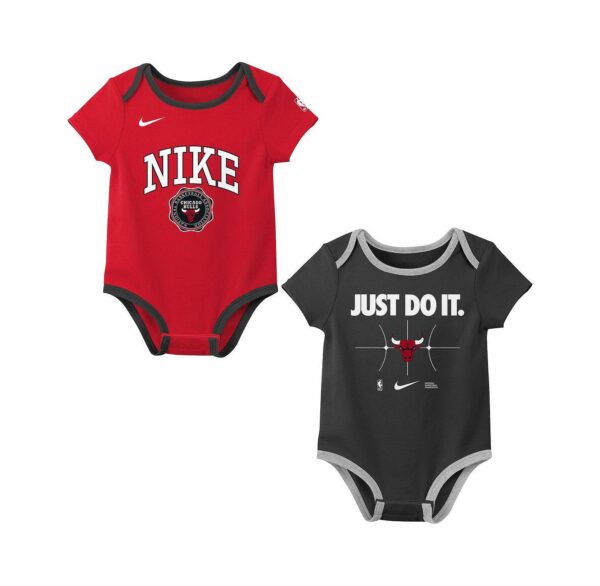 Newborn 2-Pack Red/Black Chicago Bulls Just Do It Bodysuit Set