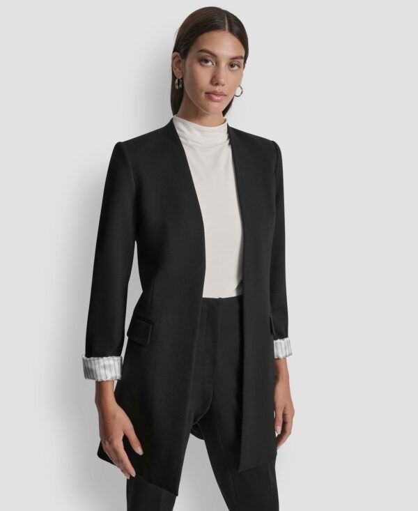 Women's Collarless Open-Front Topper Jacket
