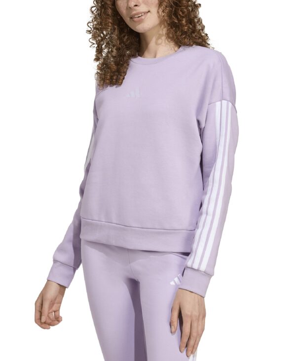 Women's Essentials 3-Stripes Fleece Crew Neck Sweatshirt