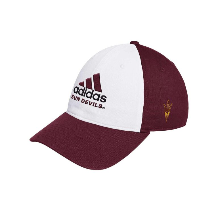 Men's White/Maroon Arizona State Sun Devils Slouch Adjustable Hat