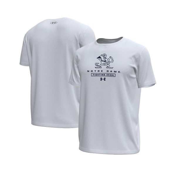 Men's White Notre Dame Fighting Irish Stack Stretch Performance T-Shirt