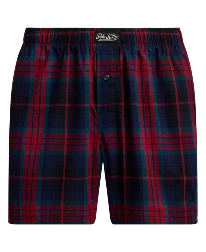 Men's Woven Single-Button Fly Boxer Shorts