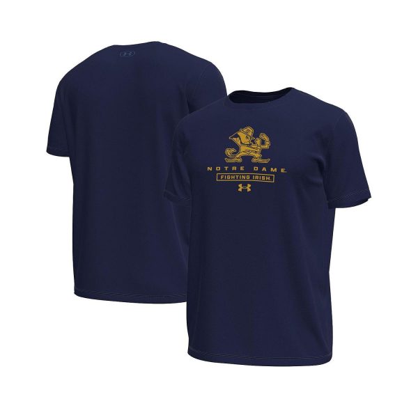 Men's Navy Notre Dame Fighting Irish Stack Stretch Performance T-Shirt