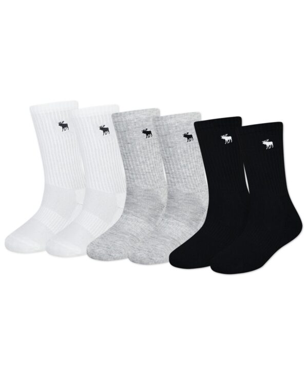 Boys' and Girls' Neutral Core Crew Socks, 6-Pack