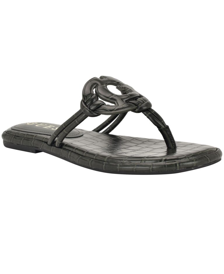 Women's Saime Embellished G Cutout Flat Thong Sandals