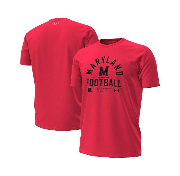Men's Red Maryland Terrapins 2025 Sideline Football Performance T-Shirt