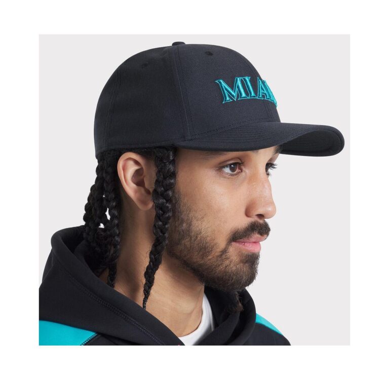 Men's Black Miami Marlins 2025 City Connect Performance Swoosh Flex Hat