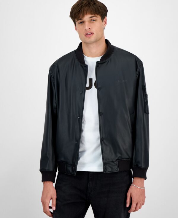 Men's Balamo Faux Leather Bomber Jacket